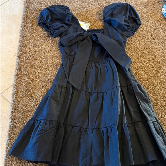 Women’s NWT New Chelsea & Violet black puff sleeve mini dress CUTE sz XS - Picture 4 of 4